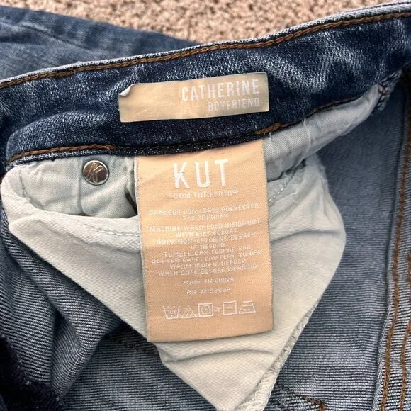 KUT From The Kloth Catherine Boyfriend Women's Jeans Indigo Sz 12 - Picture 3 of 6